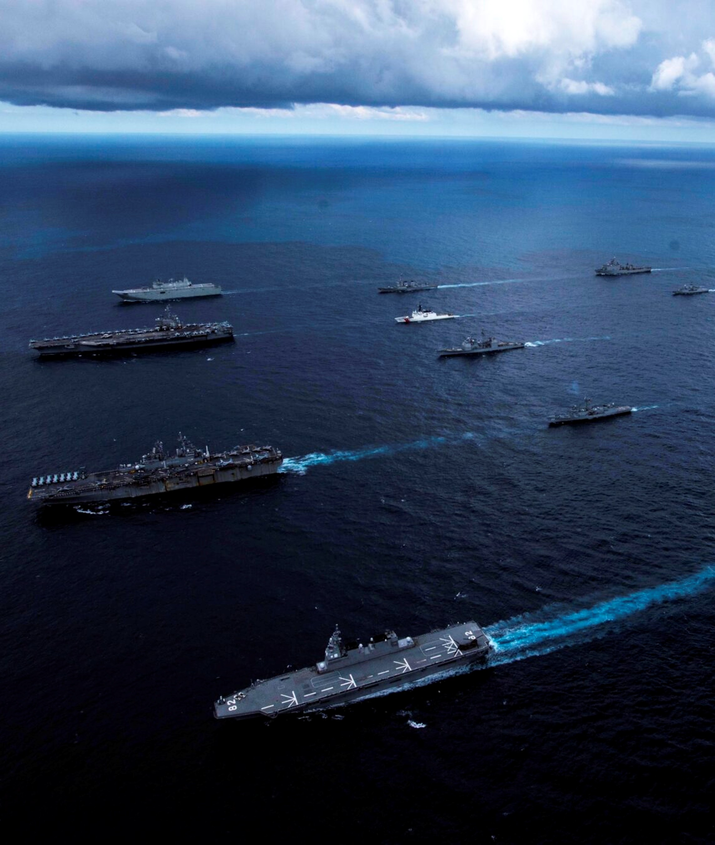 US Navy fleet at sea